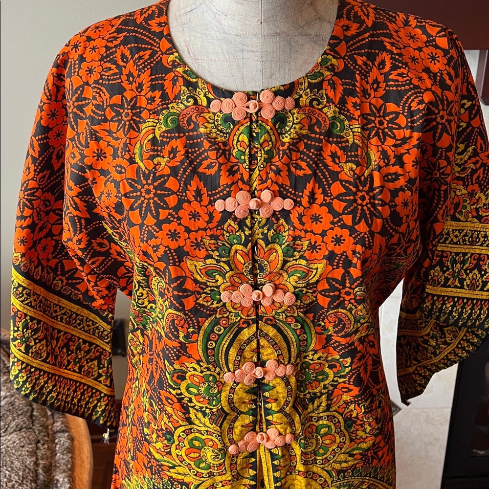 Vtg Thai caftan dashiki dress - Picture 6 of 11